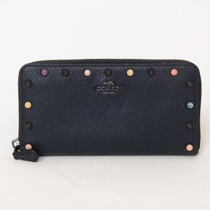 Coach Accordion Wallet with Multicolor Studs